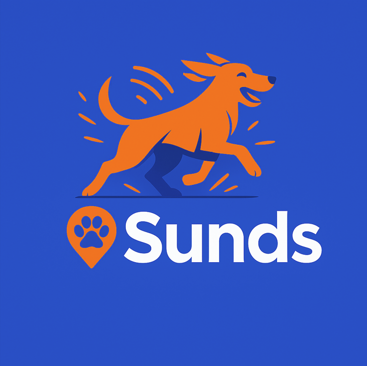 Logo Sunds - Chien dynamique en mouvement